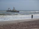 Angolan fishing boat wrecked on the coast